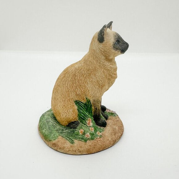 SOLD Vtg 1985 Sandicast Siamese Cat Critter Charm Stone Earl Sherwan Flowers - Picture 6 of 7